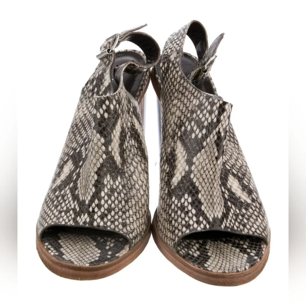 AGL Snakeskin Slingback Sandals – Size 9.5 – NWT – Clear Heel